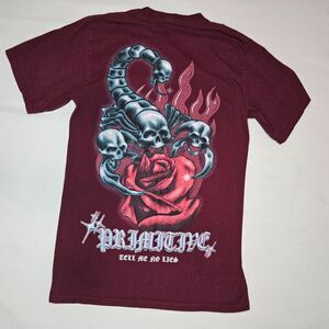 PRIMITIVE Sting Tee Burgundy Sz S